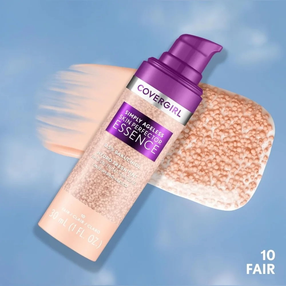 Covergirl Simply Ageless Skin Perfector Essence Foundation, 10 Fair, NEW Tinted